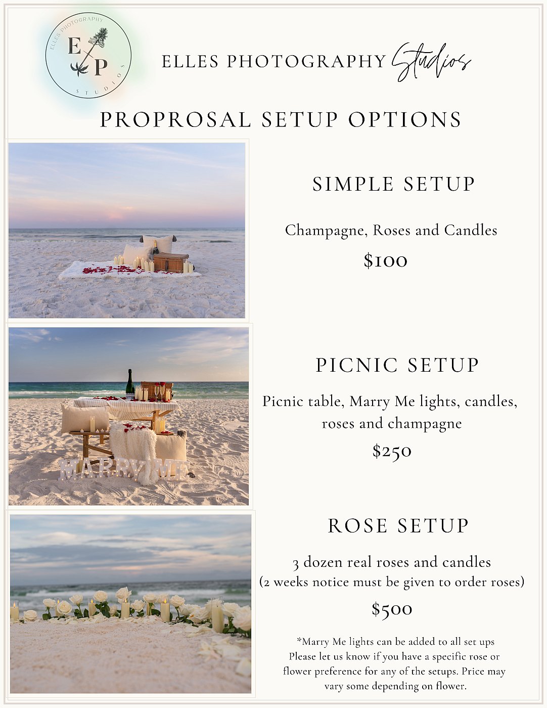 Surprise Proposal Photo Setups Options